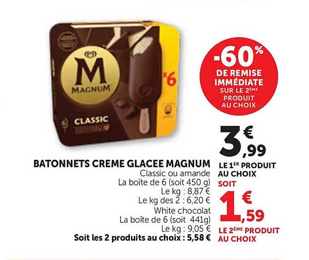 BATONNETS CREME GLACEE MAGNUM