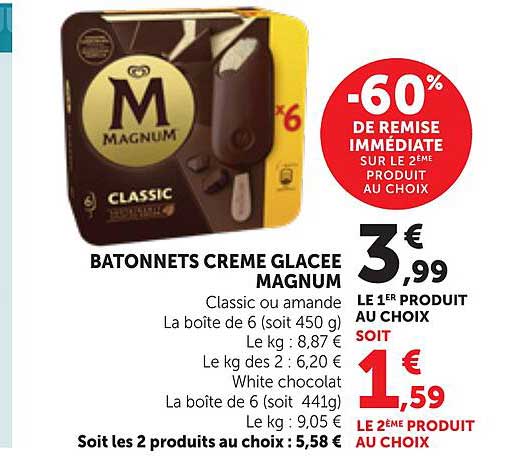 BATONNETS CREME GLACEE MAGNUM