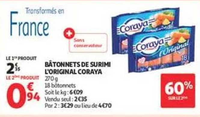 BÂTONNETS DE SURIMI L'ORIGINAL CORAYA