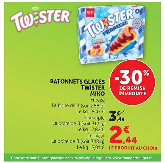 BATONNETS GLACES TWISTER MIKO