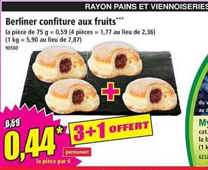 Berliner confiture aux fruits***