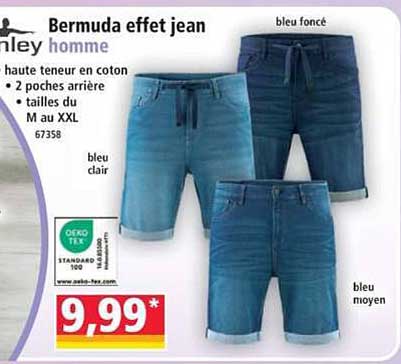 Bermuda effet jean homme