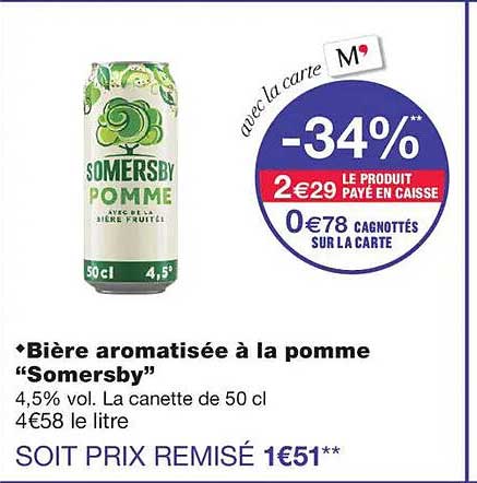 Bière aromatisée à la pomme “Somersby”