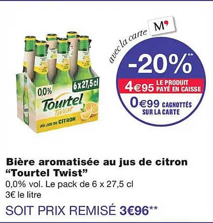 Bière aromatisée au jus de citron “Tourtel Twist”