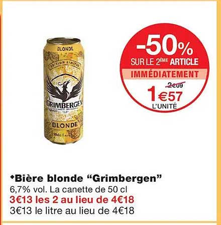Bière blonde “Grimbergen”