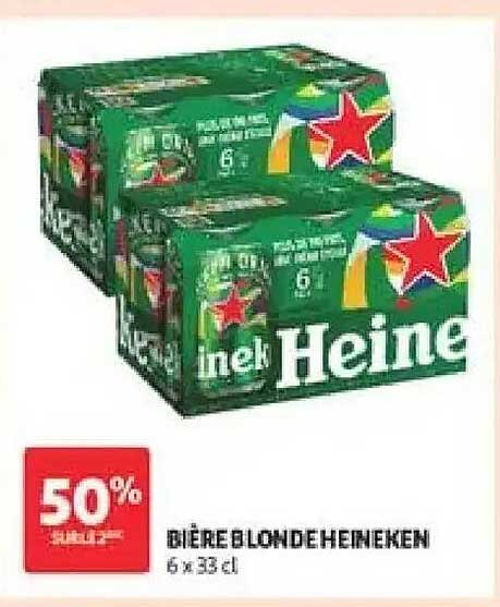 BIÈRE BLONDE HEINEKEN 6 x 33 cl