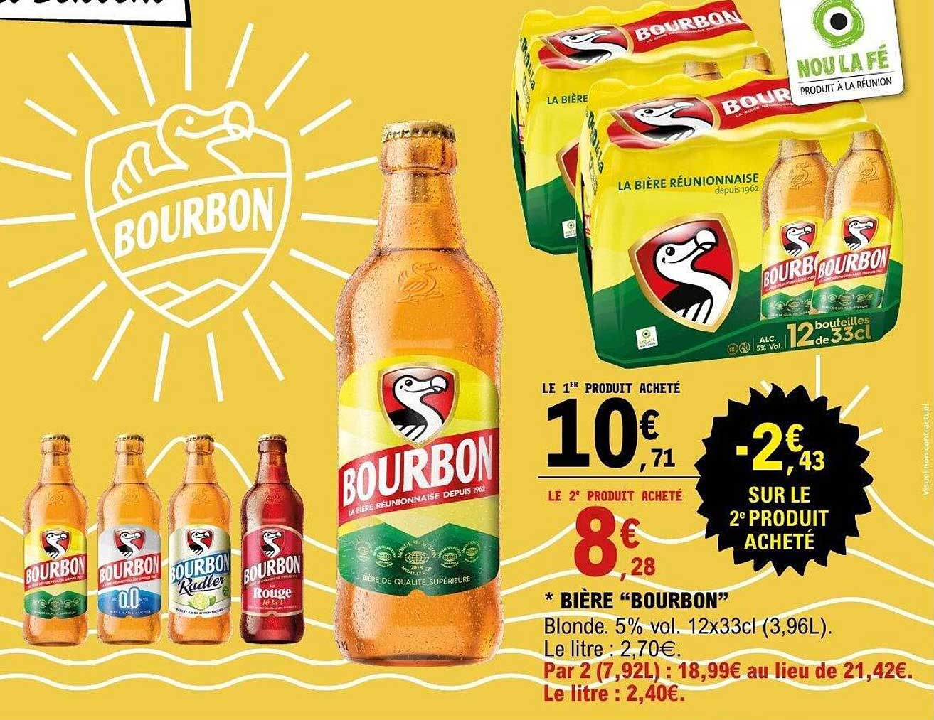 BIÈRE “BOURBON” Blonde. 5% vol. 12x33cl (3,96L)