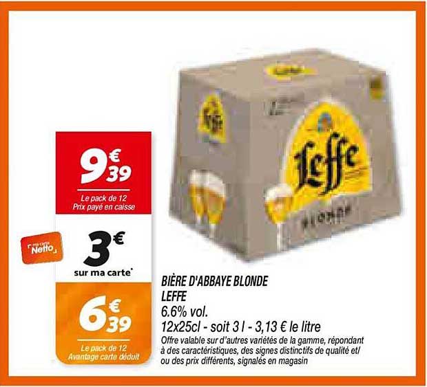 BIÈRE D'ABBAYE BLONDE LEFFE