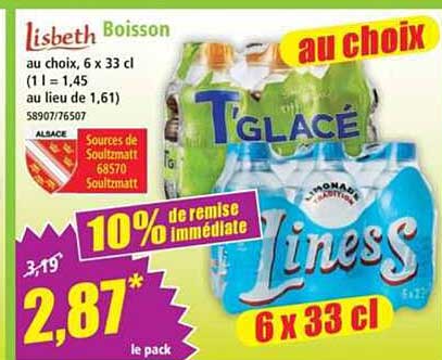 Boisson au choix 6 x 33 cl