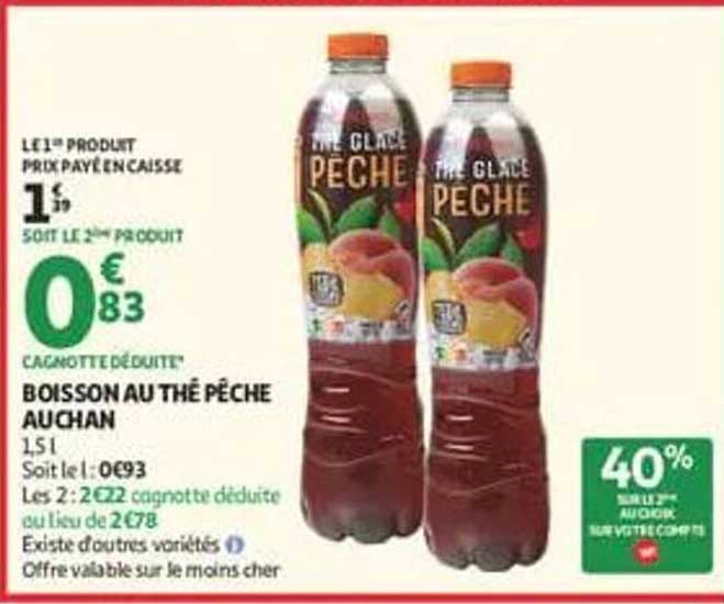 BOISSON AU THÉ PÊCHE AUCHAN