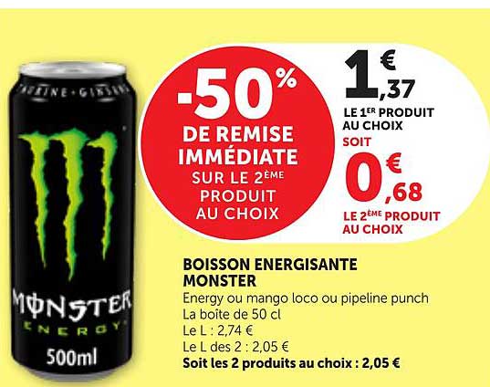 BOISSON ENERGISANTE MONSTER
