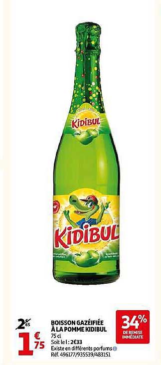 BOISSON GAZÉIFIÉE À LA POMME KIDIBUL 75 cl