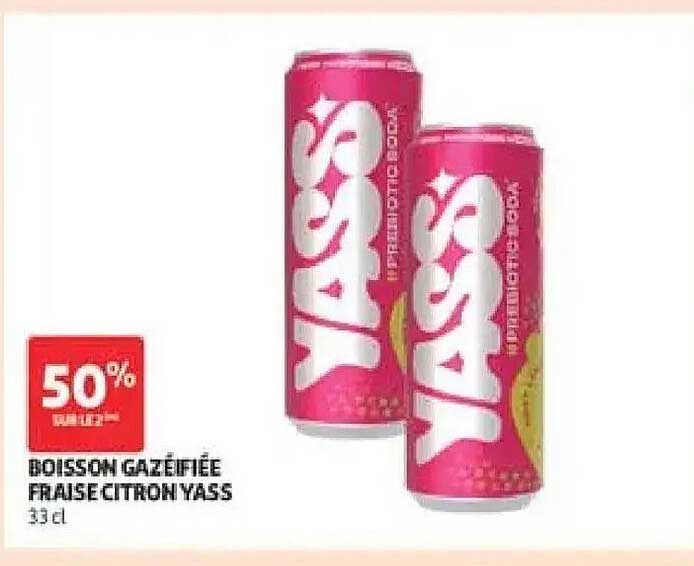 BOISSON GAZÉIFIÉE FRAISE CITRON YASS 33 cl