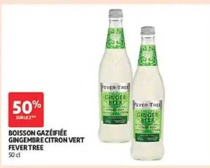BOISSON GAZIFIÉE GINGEMBRE CITRON VERT FEVER TREE 50 cl