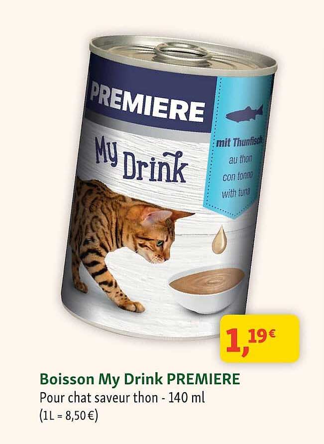 Boisson My Drink PREMIERE Pour chat saveur thon - 140 ml
