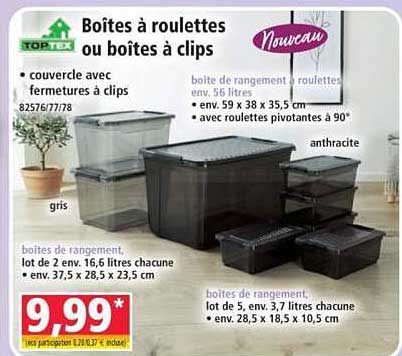 Boîtes à roulettes ou boîtes à clips