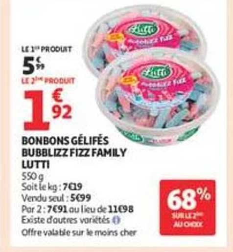 BONBONS GÉLIFIÉS BUBBLIZZ FIZZ FAMILY LUTTI