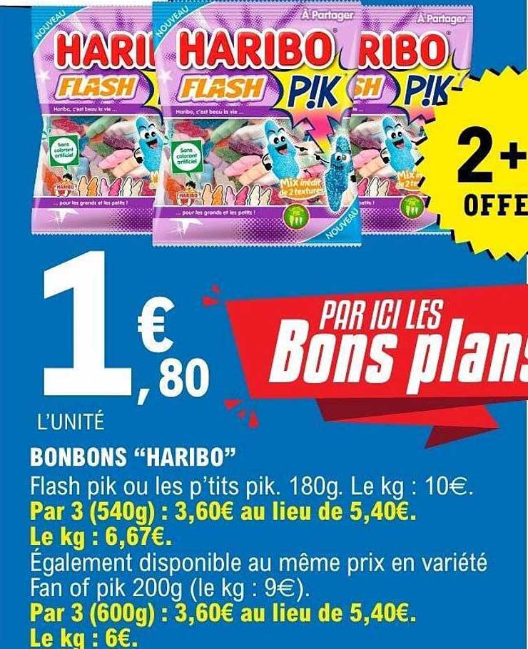 BONBONS “HARIBO” Flash pik ou les p’tits pik. 180g.