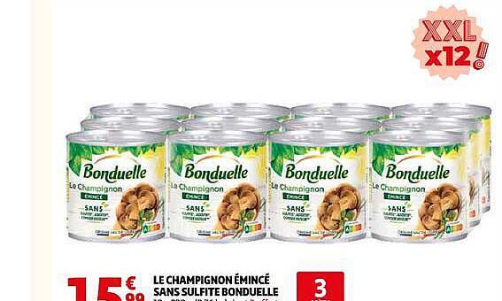 BONDUELLE Le champignon émincé sans sulfite