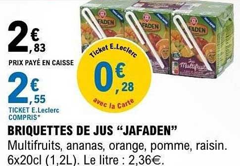 BRIQUETTES DE JUS “JAFADEN”