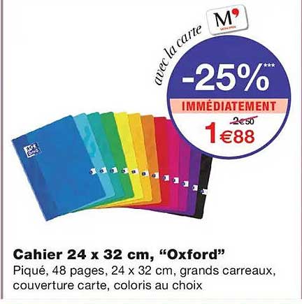 Cahier 24 x 32 cm, “Oxford”