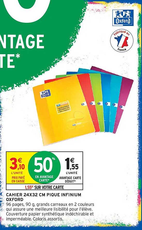 CAHIER 24X32 CM PIQUE INFINIUM OXFORD