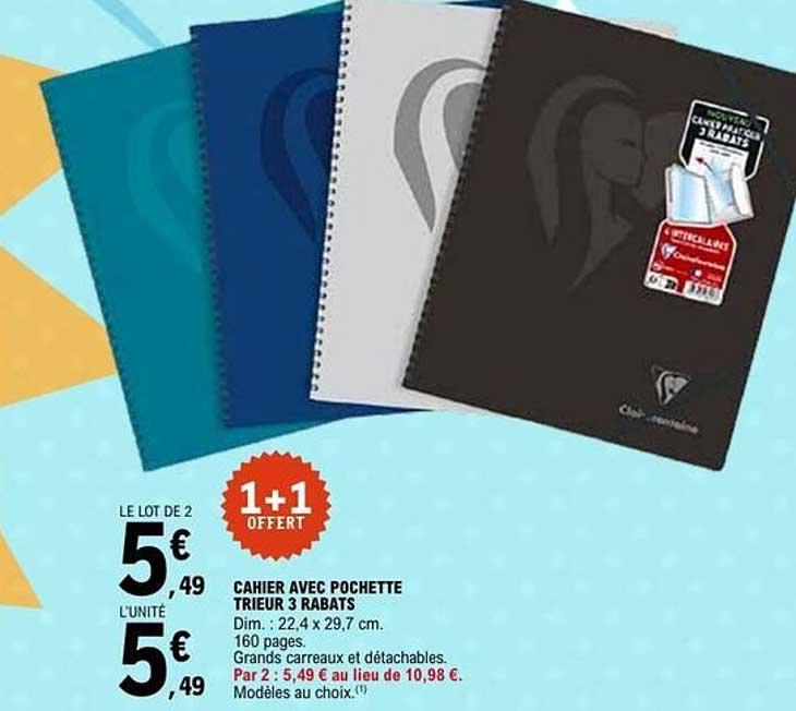 CAHIER AVEC POCHETTE TRIEUR 3 RABATS