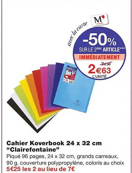 Cahier Koverbook 24 x 32 cm “Clairefontaine”