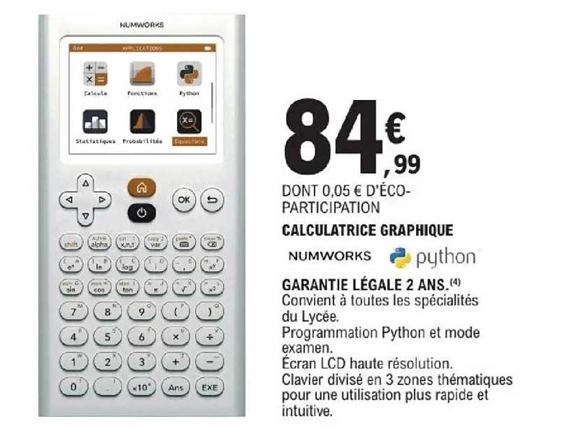 CALCULATRICE GRAPHIQUE NUMWORKS python