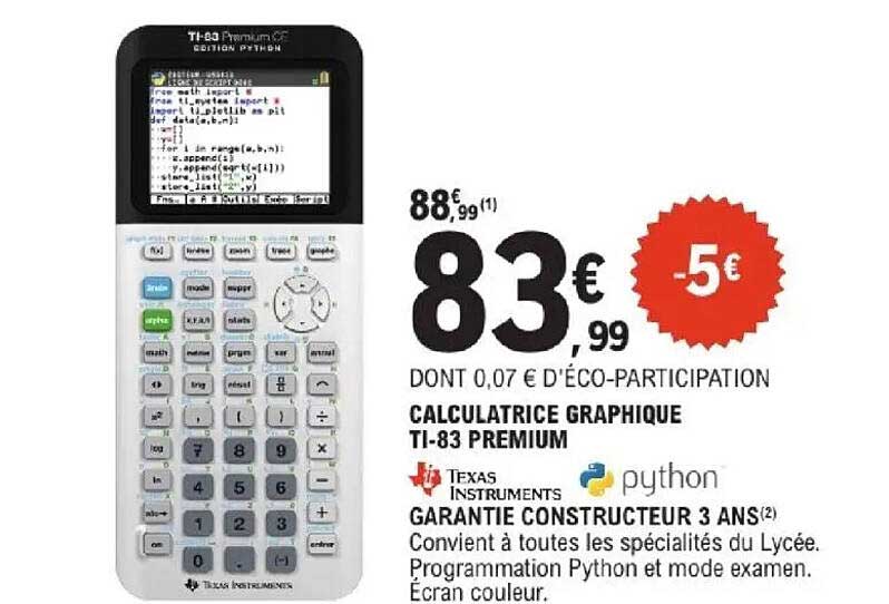 CALCULATRICE GRAPHIQUE TI-83 PREMIUM