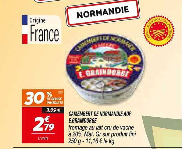 CAMEMBERT DE NORMANDIE AOP E.GRAINDORGE
