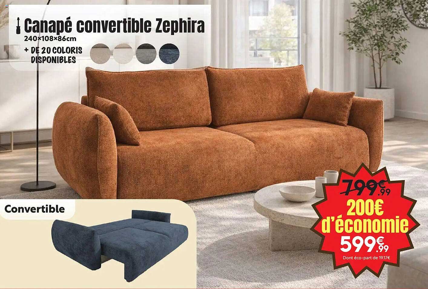 Canapé convertible Zephira