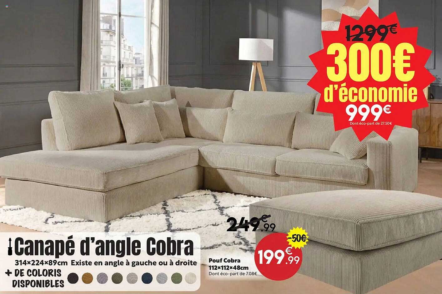 Canapé d’angle Cobra