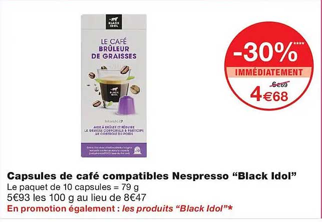 Capsules de café compatibles Nespresso “Black Idol”