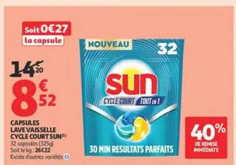 CAPSULES LAVE-VAISSELLE CYCLE COURT SUN®
