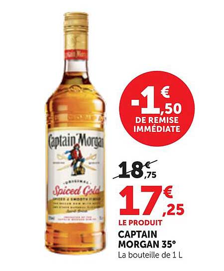 CAPTAIN MORGAN 35° La bouteille de 1 L