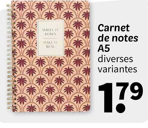 Carnet de notes A5 diverses variantes