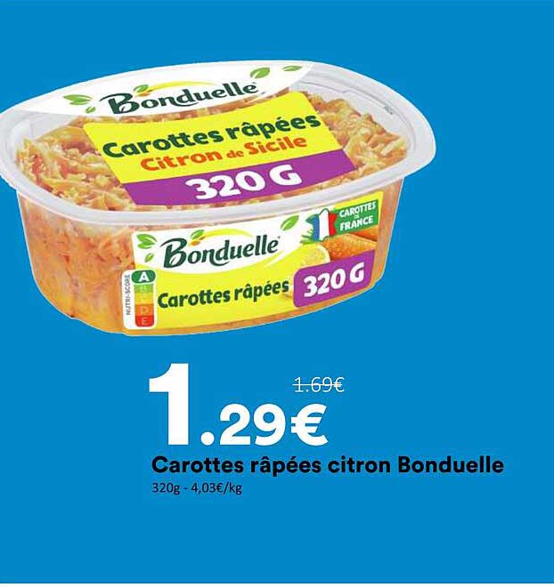 Carottes râpées citron Bonduelle