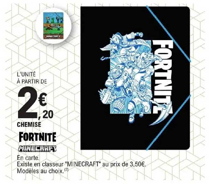 CHEMISE FORTNITE MINECRAFT