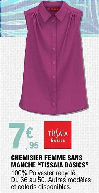 CHEMISIER FEMME SANS MANCHE “TISSAIA BASICS”