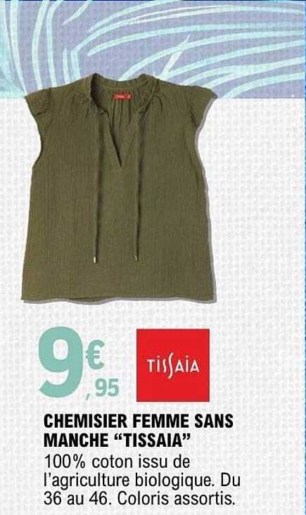 CHEMISIER FEMME SANS MANCHE “TISSAIA”
