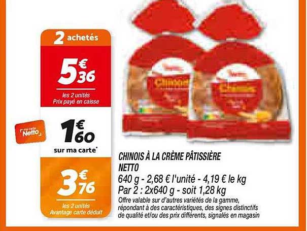 CHINOIS À LA CRÈME PÂTISSIÈRE NETTO
