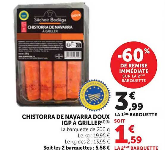 CHISTORRA DE NAVARRA DOUX IGP À GRILLER (2)B
