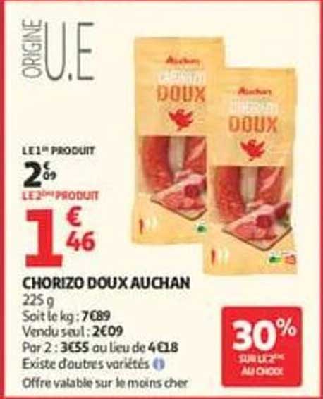 CHORIZO DOUX AUCHAN