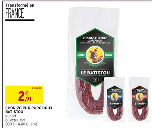 CHORIZO PUR PORC DOUX BATISTOU