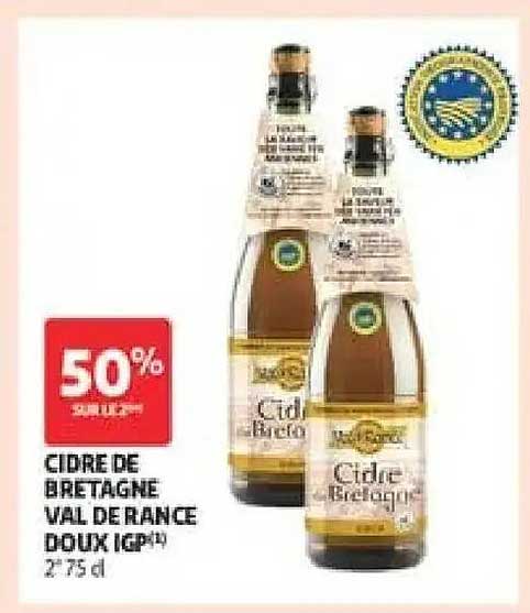 CIDRE DE BRETAGNE VAL DE RANCE DOUX IGP(1) 2° 75 cl