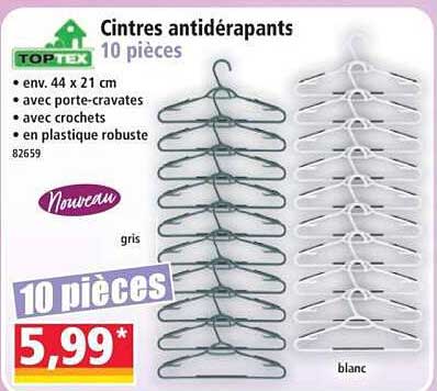 Cintres antidérapants 10 pièces