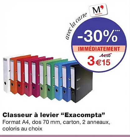 Classeur à levier “Exacompta”