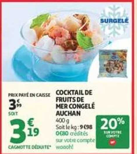 COCKTAIL DE FRUITS DE MER CONGELÉ AUCHAN