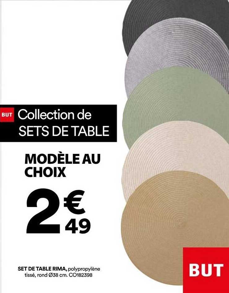 Collection de SETS DE TABLE MODÈLE AU CHOIX